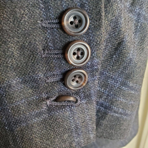 Hickey Freeman Men's Custom Surgical Cuffs Charcoal Plaid Wool 2 Btn Blazer 51 R - Picture 3 of 12